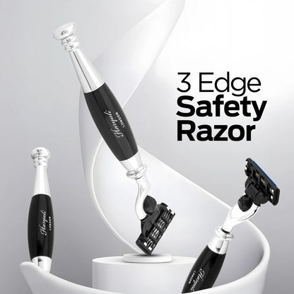 Tandoori 3 Blade Razor Black Half Nex Grip - HARYALI LONDON