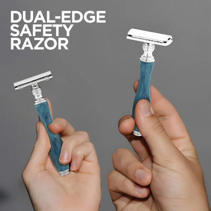 Navy Blue Handle Double Edge Safety Razor