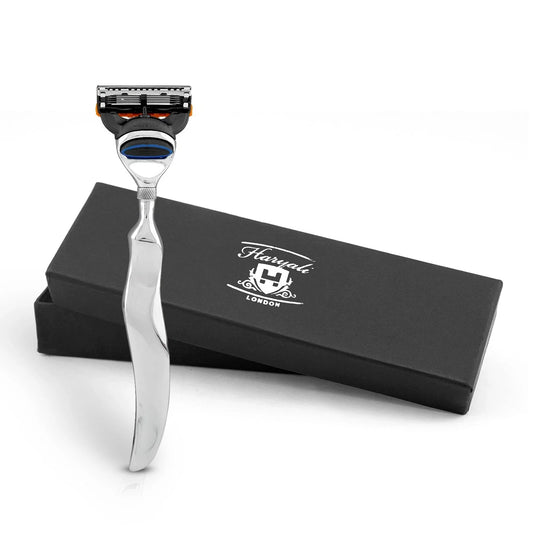 5 Blade Shaving Razor Stainless Steel Wavy Long Handle